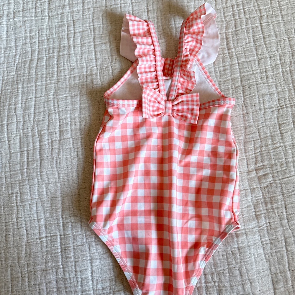 Pink Gingham Ruffle Swimsuit - Picture 2 of 2